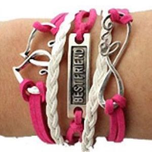 💕 Best Friend Leather Braided Infinity Bracelet
